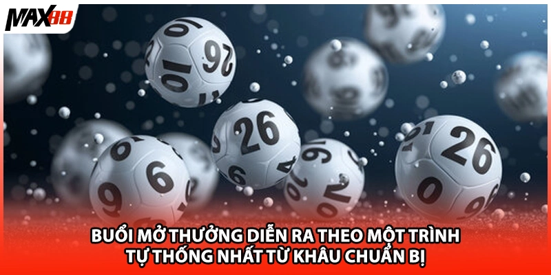 Buổi mở thưởng diễn ra theo một trình tự thống nhất từ khâu chuẩn bị 