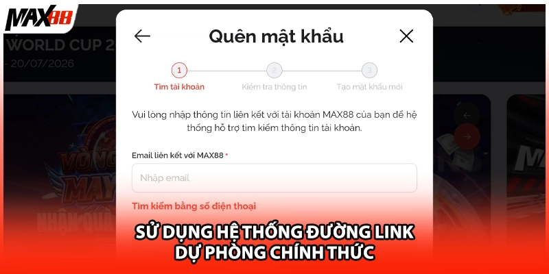 Sử dụng hệ thống đường link dự phòng chính thức